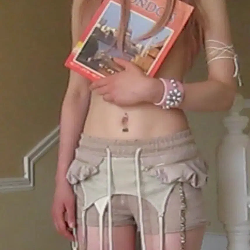 [BUNJANG] Rosakittevine Grunge Layered Shorts Garter Strap Pants / rosakittevine로사킷바인 그런지 레이어드 쇼츠 가터스트랩팬츠태슬