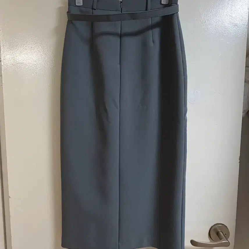 [BUNJANG] Belt Set Long Skirt Blue Grey Color Size M / 벨트 세트 롱 스커트 블루그레이 컬러 M