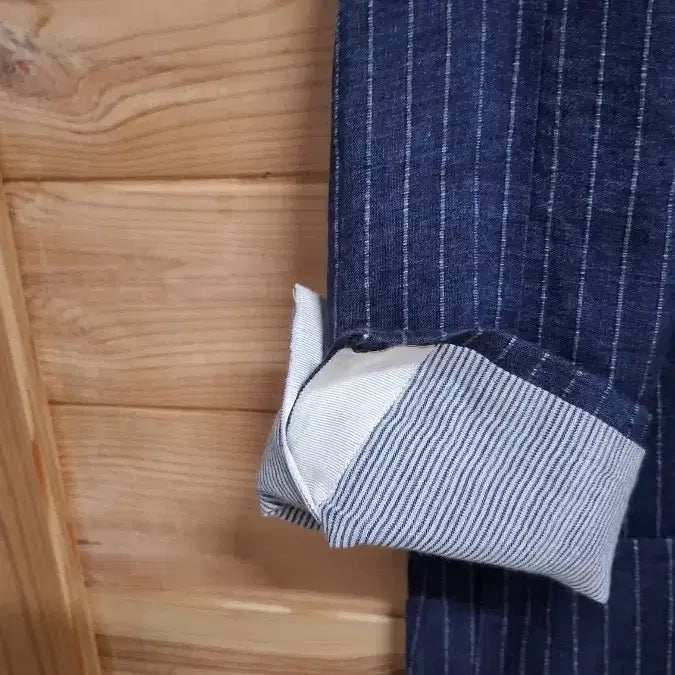 [BUNJANG] Balenciaga Stripe Linen Long Jacket / 발렌시아 스트라이프 린넨 롱 자켓