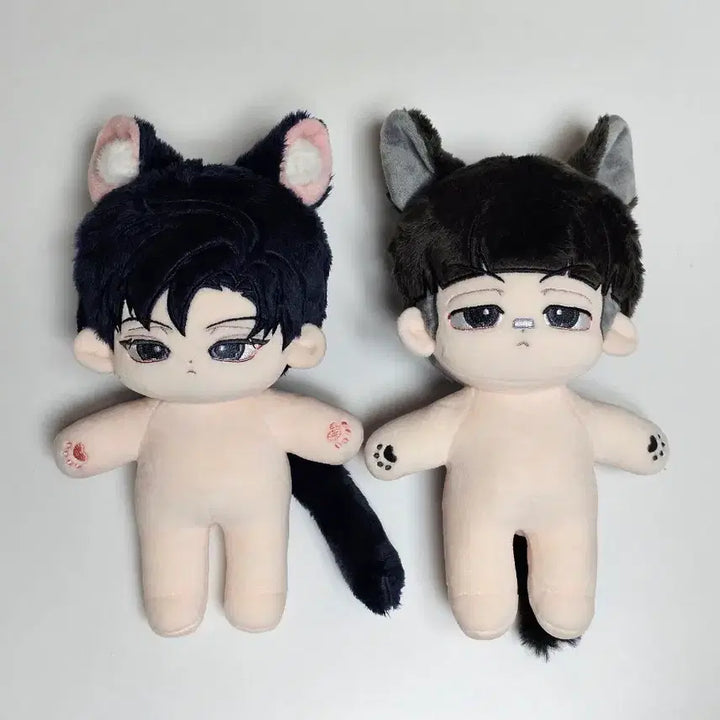 [BUNJANG] Xia Junsu &amp; Gong Tae-som 20cm Dolls with Uniform Set and Mini Banners / 솜준수&amp;공태솜+미니즈타임 교복점+현수막