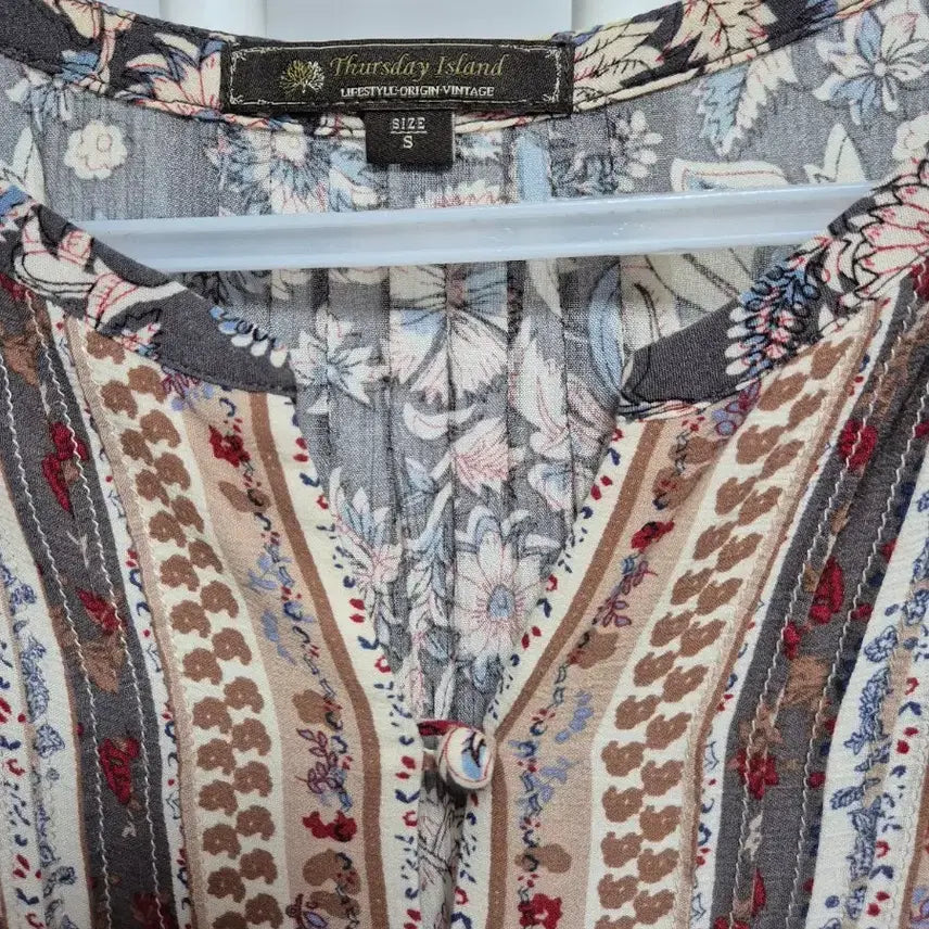 [BUNJANG] Thursday Island Flower Pattern Midi Dress / Thursday Island 플라워 패턴 원피스