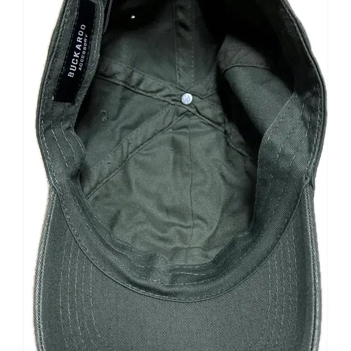 [BUNJANG] Buccheru Embroidered Logo Vintage Khaki Cap / [새상품] 버커루모자