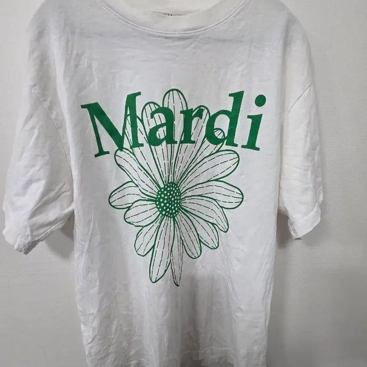 [BUNJANG] Mardi Mercredi Flower Short Sleeve T-Shirt White / 마르디 메크르디 플라워 반팔 티셔츠 화이트