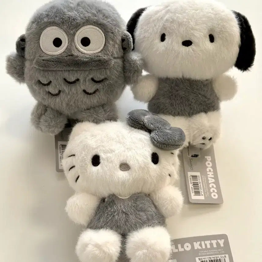 [BUNJANG] Sanrio Monotone Doll Keyring Set (14cm) / 산리오 모노톤 인형 키링 14cm 3종