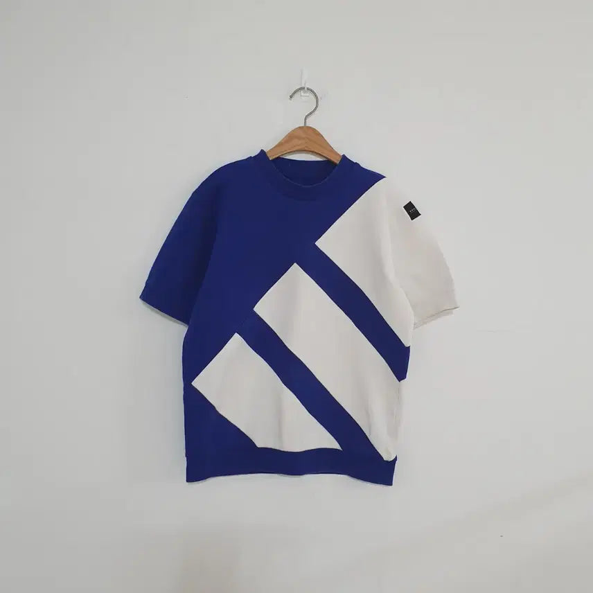 [BUNJANG] Adidas Big Logo Short Sleeve Jersey T-Shirt Blue/White / No.26050614 아디다스 반팔져지 빅로고 티셔츠 블루/화이트