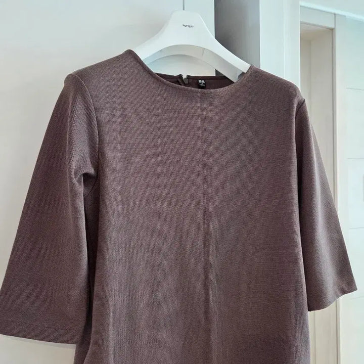 [BUNJANG] Uniqlo Brown 7-Sleeve Midi Dress / 유니클로 브라운 7부 원피스 M