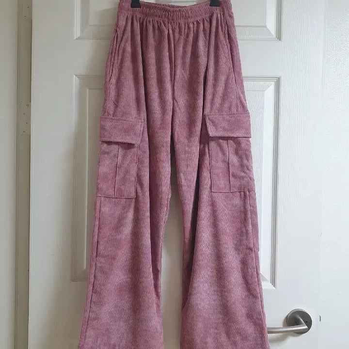 [BUNJANG] Womens CORDUROY STRING CARGO PANTS PINK / (새상품)밴딩 코듀로이 스트링 카고팬츠 핑크