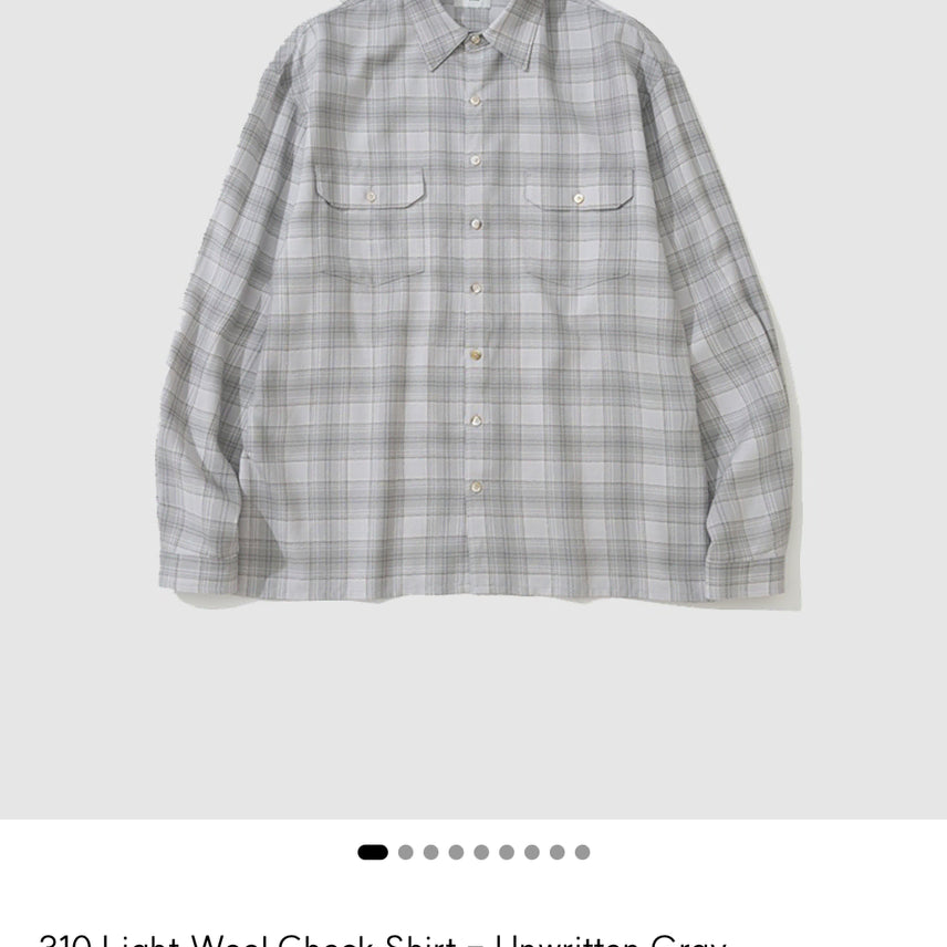 [BUNJANG] My Library 310 Light Wool Check Shirt / [S] 마이라이브러리 310 Light Wool Check Shirt