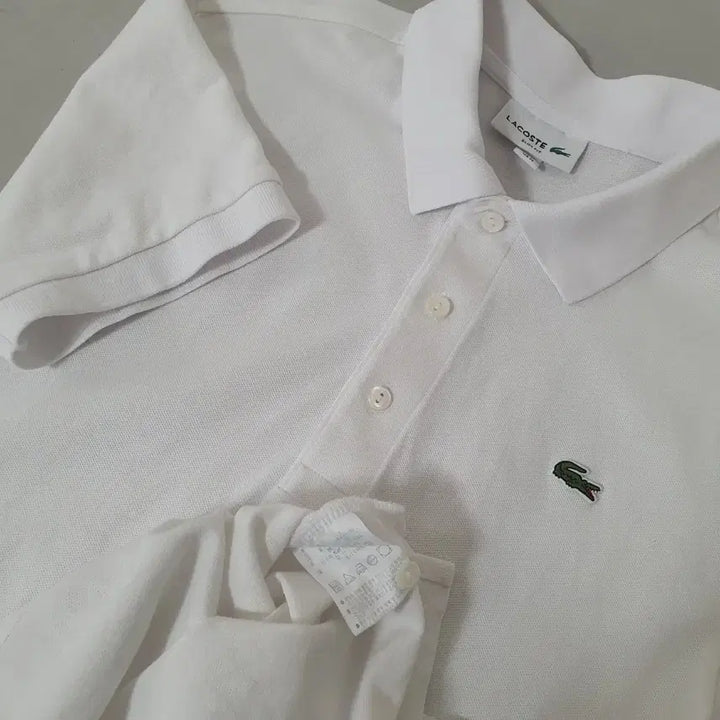 [BUNJANG] Lacoste White Short Sleeve Polo T-Shirt / No.26050703 라코스테 화이트 반팔 카라티