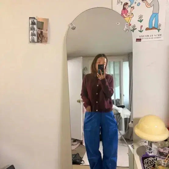 [BUNJANG] Take Easy Slub Cotton Wide Pants Blue / 테이크이지 슬럽 코튼 와이드 팬츠 블루팬츠 자라 h&amp;m