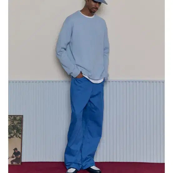 [BUNJANG] Take Easy Slub Cotton Wide Pants Blue / 테이크이지 슬럽 코튼 와이드 팬츠 블루팬츠 자라 h&amp;m