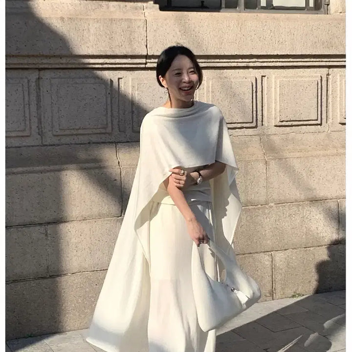 [BUNJANG] Around Yul Rave Cap Shawl Set Cream Color Size S / 어라운드율 레이브캡숄세트 크림컬러 s사이즈