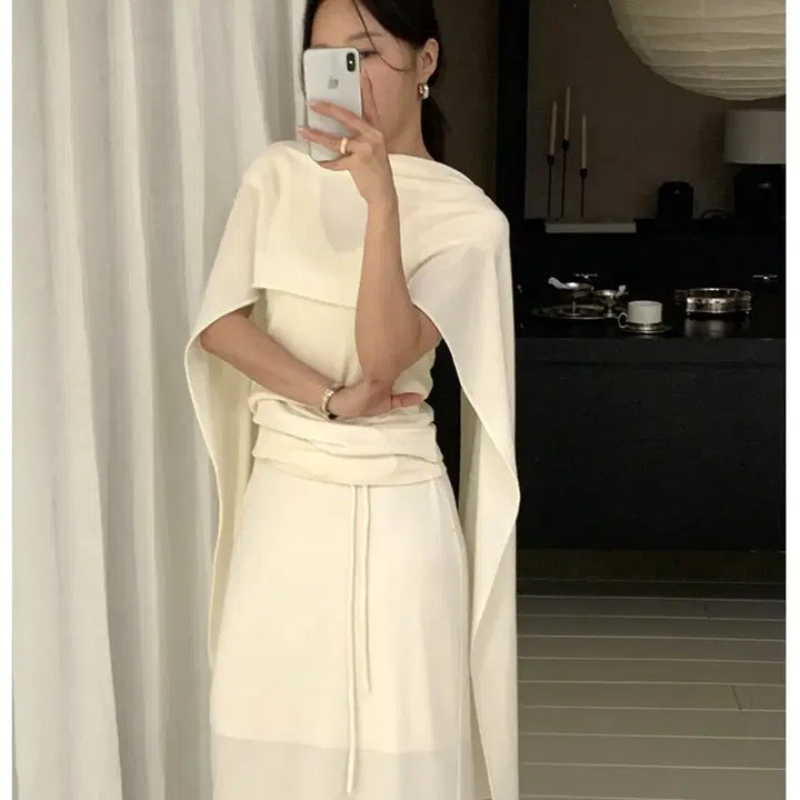 [BUNJANG] Around Yul Rave Cap Shawl Set Cream Color Size S / 어라운드율 레이브캡숄세트 크림컬러 s사이즈
