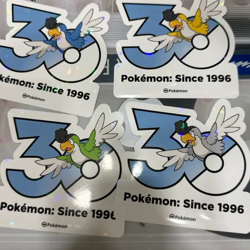 [BUNJANG] Pokemon 30th Anniversary Logo Sticker Set Shibikko - Full Set of 4 / 포켓몬 팝업 30주년 로고 스티커 시비꼬 4종 풀세트
