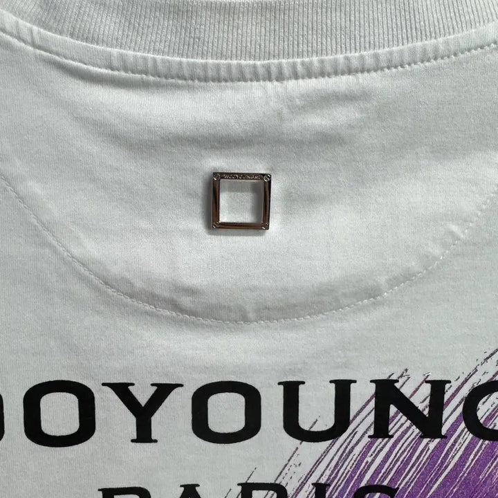 [BUNJANG] Wooyoungmi Feather Back Logo T-Shirt White / [44] 우영미 깃털 백로고 반팔 화이트