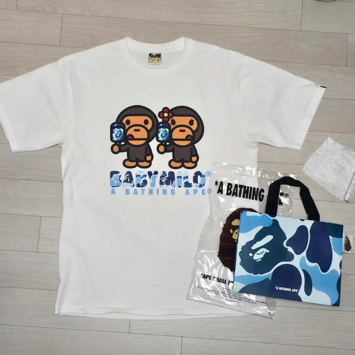 [BUNJANG] BAPE ABC Camo Baby Milo Ice Pop Summer T-Shirt White / 베이프 ABC 카모 베이비 마일로 아이스 팝 썸머 티셔츠 화이트