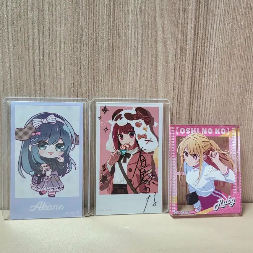 [BUNJANG] Oshi no Ko Hoshino Ruby Acrylic Block + Akane &amp; Kana Photocard Set / 최애의 아이 호시노 루비 아크릴 블록 + (아카네, 카나 포카 증정)