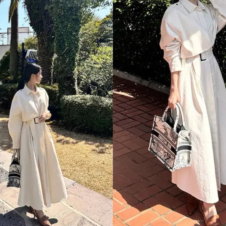 [BUNJANG] Lightme Trench Long Dress / Lightme 트렌치 롱 원피스