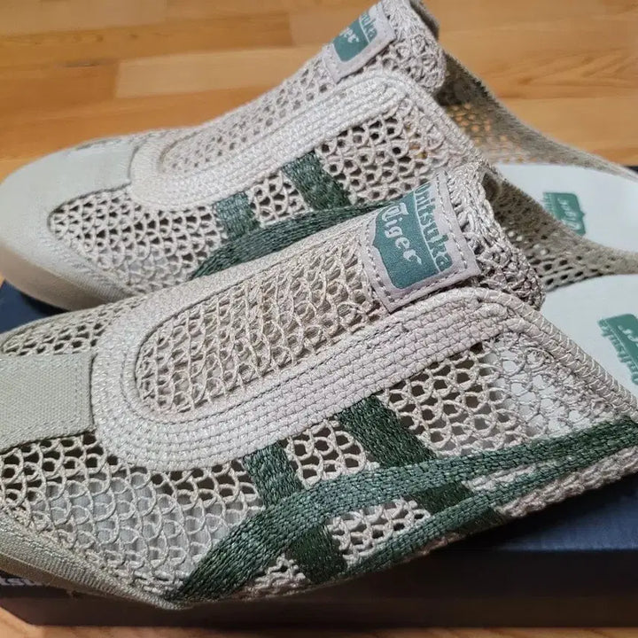 [BUNJANG] Onitsuka Tiger Mesh Sandals/Slippers (Beige/Green) / 오니츠카타이거 샌들 슬리퍼 메쉬 베이지/그린