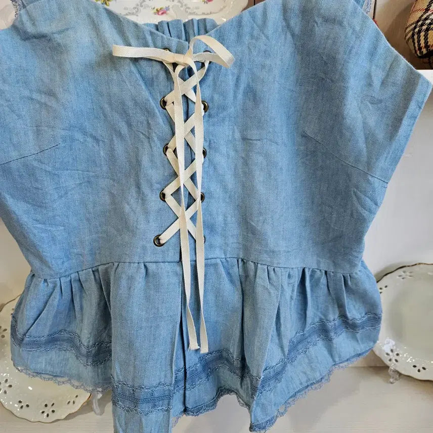 [BUNJANG] Fint Lace Ribbon Bustier Top / Fint 레이스 리본 뷔스티에 탑