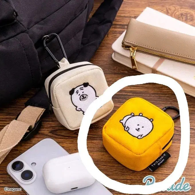 [BUNJANG] Nagano Character Nodakuma Square Pouch with Keyring / 나가노 캐릭터 농담곰 사각 파우치 키링