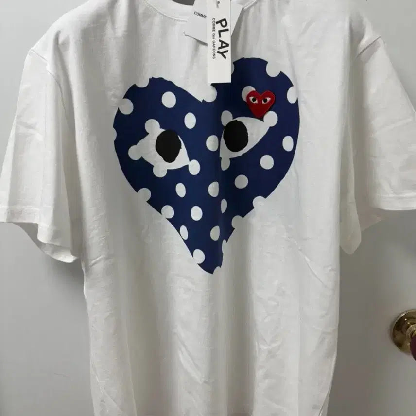 [BUNJANG] Comme des Garçons PLAY Polka Dot Heart T-Shirt / 꼼데가르송 PLAY 도트 하트 반팔티 XXL / XL / L