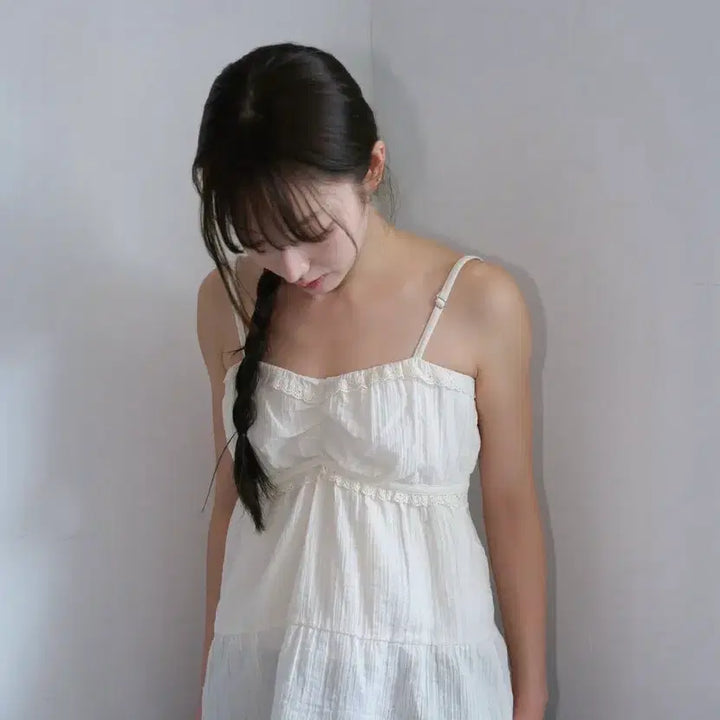 [BUNJANG] Hastar Lace Strap Camisole Blouse / 하스타 레이스 끈 나시 블라우스