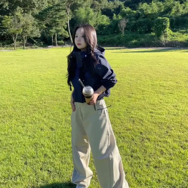 [BUNJANG] Vitadolce Avely Oversized Windbreaker Jumper Hoodie / 택포) 비타돌체 에이블리 후드 아방핏 바람막이 점퍼