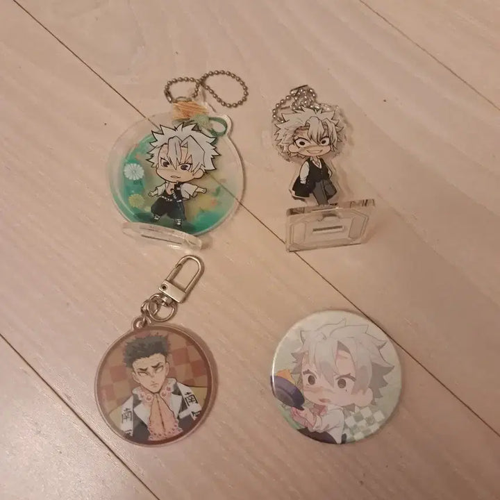 [BUNJANG] Demon Slayer Sanemi Shinazugawa Bundle Set Acrylic Stand Keychain &amp; Badge / 일괄) 귀칼 사네미 넨도로이드&amp;아크릴