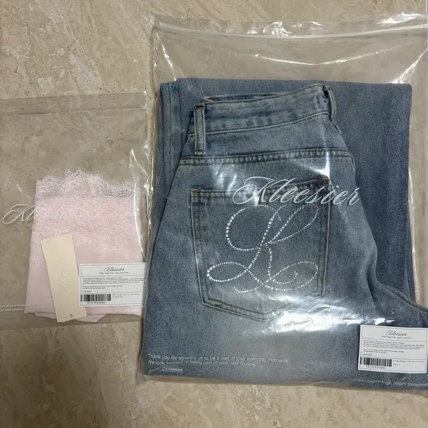 [BUNJANG] Girsier Crystal Wide Pants + Lace Panty / 클리시어 크리스탈 와이드팬츠 + 레이스 팬티