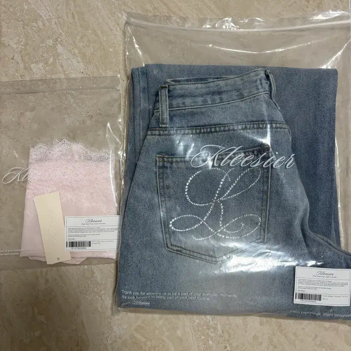 [BUNJANG] Girsier Crystal Wide Pants + Lace Panty / 클리시어 크리스탈 와이드팬츠 + 레이스 팬티