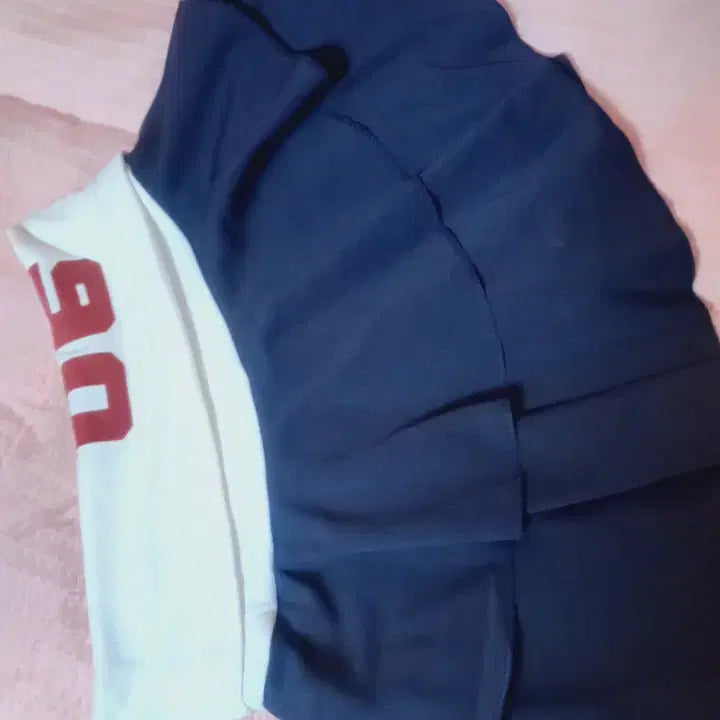 [BUNJANG] American College Style Two-Piece Set - Short Sleeve Top &amp; Skirt / 투피스 세트 반팔 스커트 아메리칸 코스프레 옷