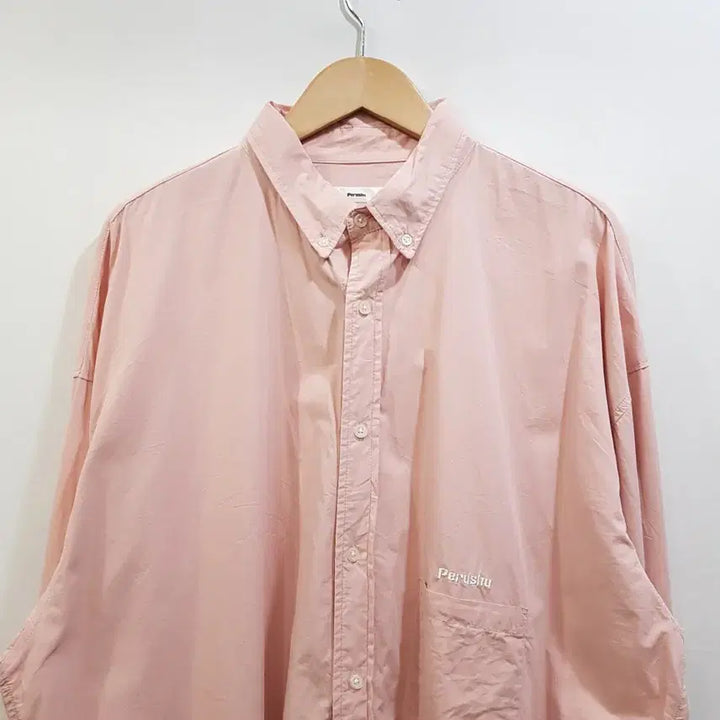 [BUNJANG] Vintage Light Pink Oversized Boxy Long Sleeve Shirt Men&