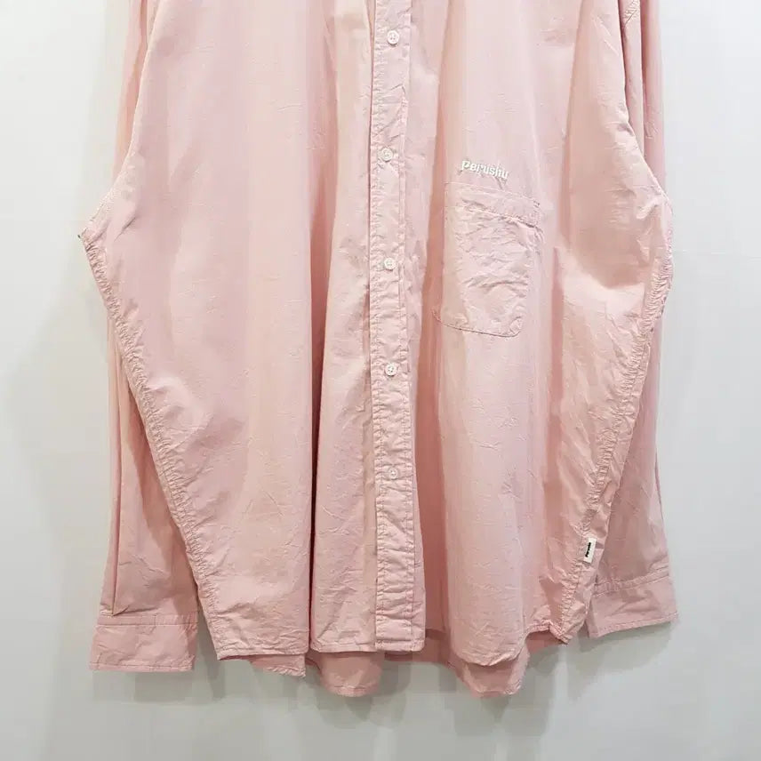 [BUNJANG] Vintage Light Pink Oversized Boxy Long Sleeve Shirt Men&