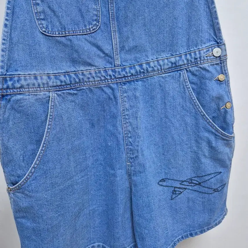 [BUNJANG] Zara Denim Overalls Shorts / 자라 데님 멜빵 반바지 청반바지 숏팬츠