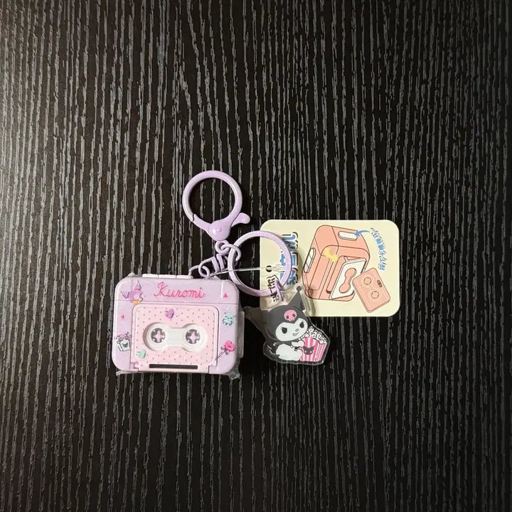 [BUNJANG] Sanrio Kuromi Working Cassette Player Mini Figure Keychain / 쿠로미 녹음기 카세트 플레이어 키링 산리오 가챠 피규어