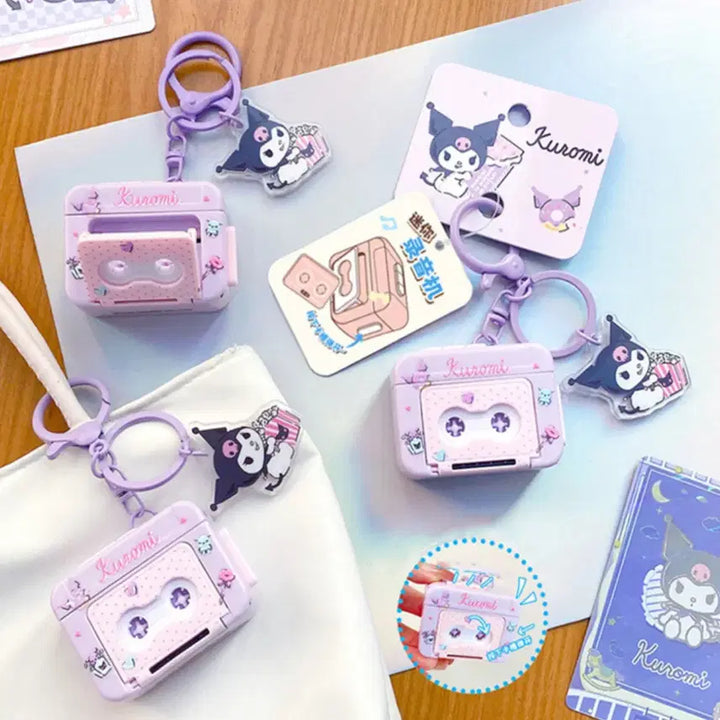 [BUNJANG] Sanrio Kuromi Working Cassette Player Mini Figure Keychain / 쿠로미 녹음기 카세트 플레이어 키링 산리오 가챠 피규어