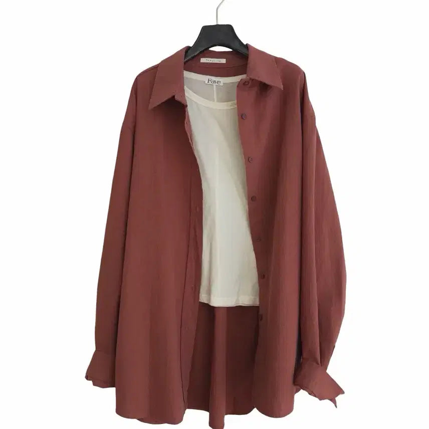 [BUNJANG] Brick Washed Linen Boxy Fit Shirt / 교신안함)브릭 워싱 린넨 박시핏 셔츠
