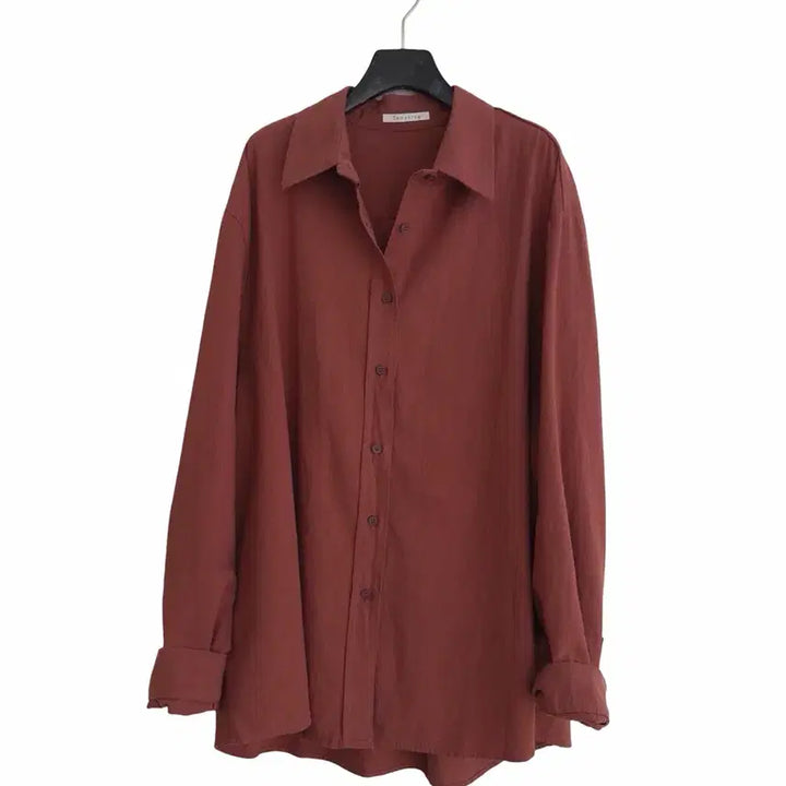 [BUNJANG] Brick Washed Linen Boxy Fit Shirt / 교신안함)브릭 워싱 린넨 박시핏 셔츠