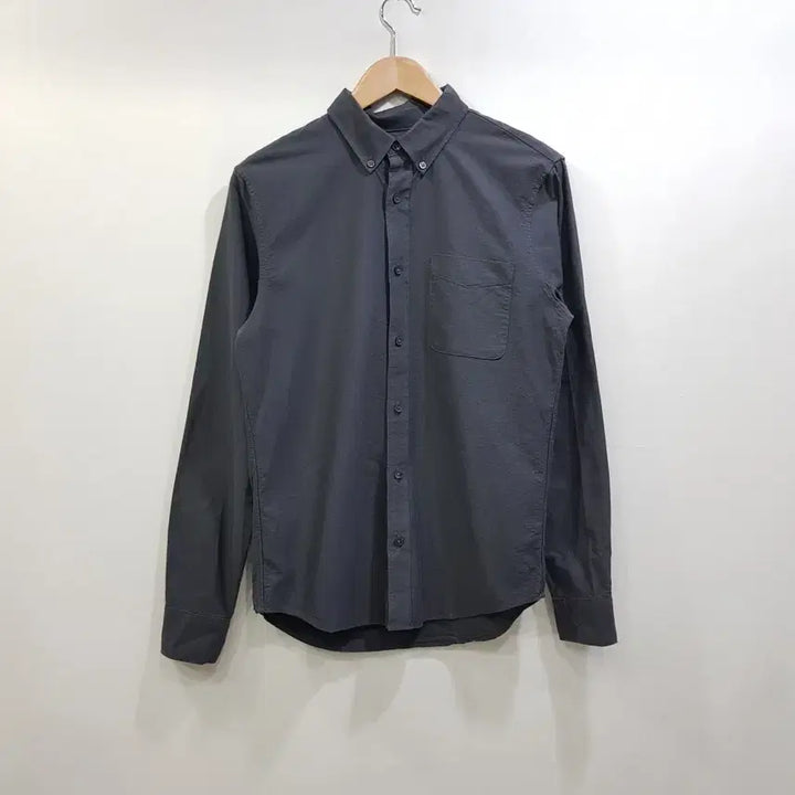 [BUNJANG] Vintage Charcoal Solid Oxford Long Sleeve Shirt (Men&