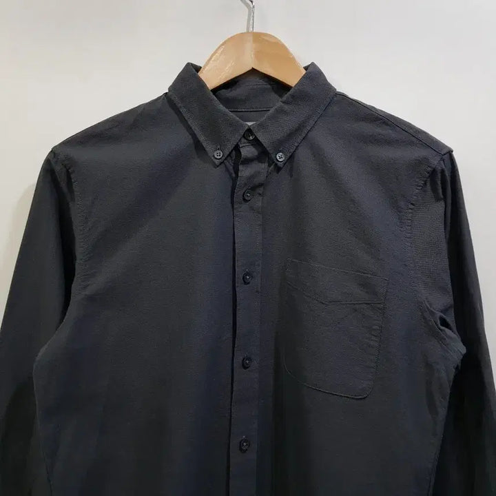 [BUNJANG] Vintage Charcoal Solid Oxford Long Sleeve Shirt (Men&