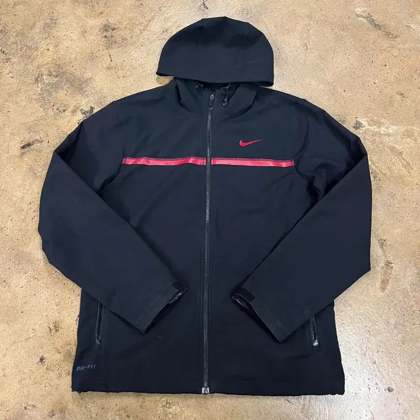 [BUNJANG] Nike Black Hooded Windbreaker Jacket / [정품/L] 나이키 블랙 후드 바람막이 자켓