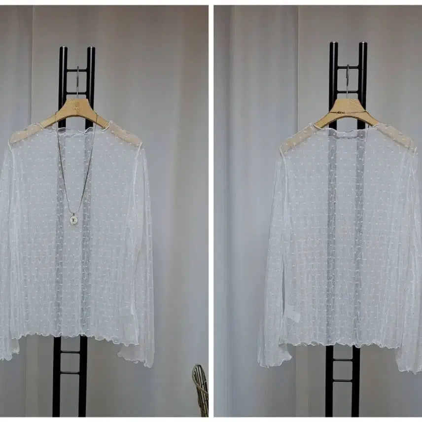 [BUNJANG] Korean Made Lace See-Through Spandex T-Shirt / 국산 레이스 시스루 스판티셔츠 새상품(66-77정도)