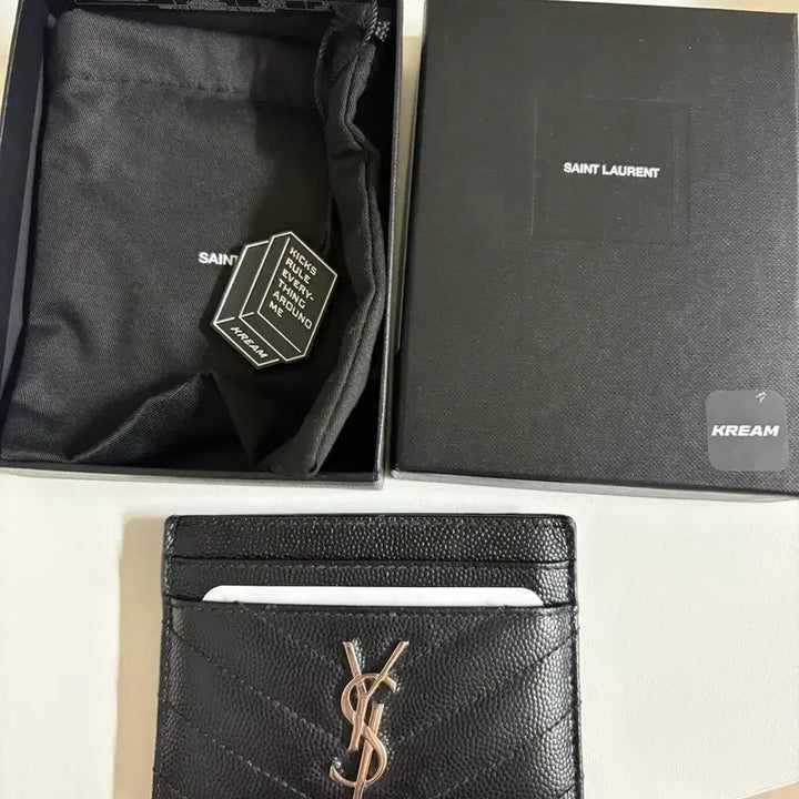 [BUNJANG] Saint Laurent Black Card Holder Silver Hardware Full Box / 생로랑 은장 블랙 카드지갑 풀박스