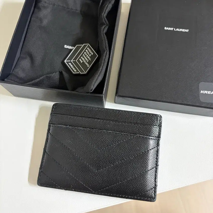 [BUNJANG] Saint Laurent Black Card Holder Silver Hardware Full Box / 생로랑 은장 블랙 카드지갑 풀박스