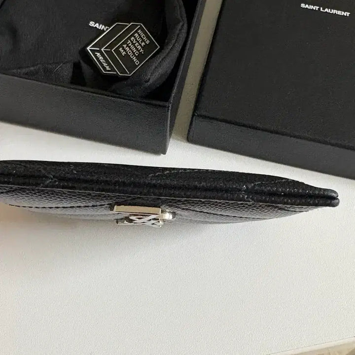 [BUNJANG] Saint Laurent Black Card Holder Silver Hardware Full Box / 생로랑 은장 블랙 카드지갑 풀박스