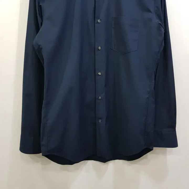 [BUNJANG] Uniqlo Navy Solid Slim Fit Long Sleeve Shirt Men&