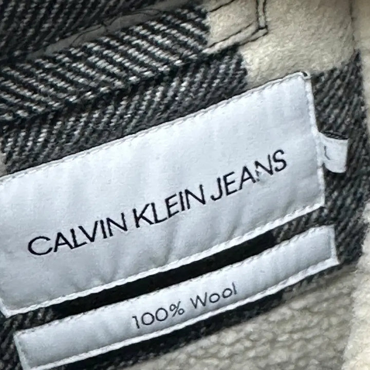 [BUNJANG] Calvin Klein Jeans Check Wool Lined Collar Jacket / 사이즈 100) 캘빈클라인진 체크 양털 카라 자켓