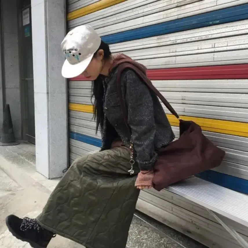 [BUNJANG] Morae House Suede Two-Way Bag Brown / 모래하우스 스웨이드 투웨이 백