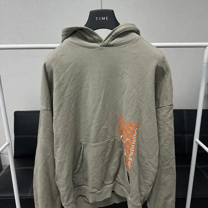 [BUNJANG] Calvin Klein Jeans Oversized Fit Hoodie Khaki Beige / 사이즈 105) 캘빈클라인진 오버핏 후드티